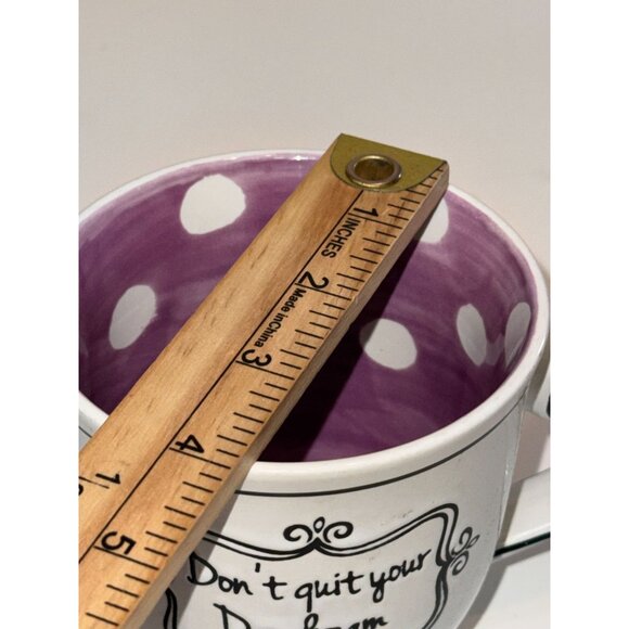 Dont Quit Your Daydream Ceramic Coffee Mug 12oz By Spectrum Designz Polka Dot Pu - Picture 4 of 5